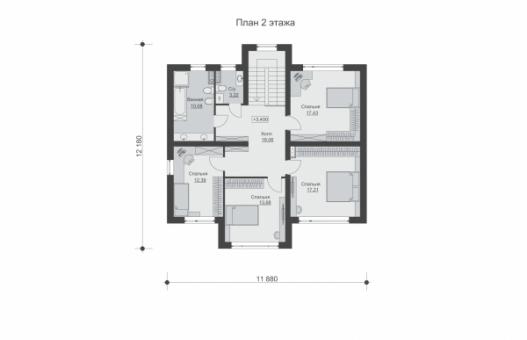 Двухэтажный дом с пятью спальнями и террасой.